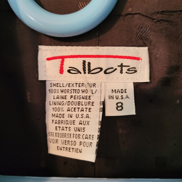 Talbots 100% pure wool navy double breasted blazee - 8. G55 - Picture 4 of 10